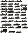 Vector: car silhoettes set car silhoettes set