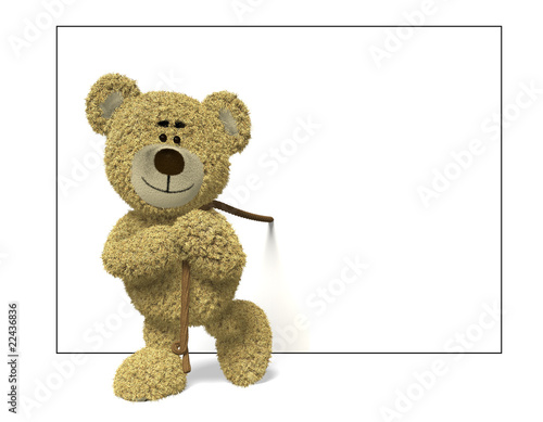 Illustration: Nhi Bear pulling a billboard front Nhi Bear pulling a billboard front