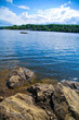 rochers, lac, foret, ciel rochers, lac, foret, ciel