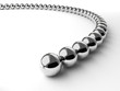 Curve made from metal shiny balls Curve made from metal shiny balls