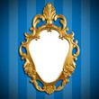 gold vintage metal frame on wall