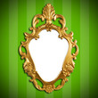 gold vintage metal frame on wall