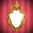 gold vintage metal frame on wall