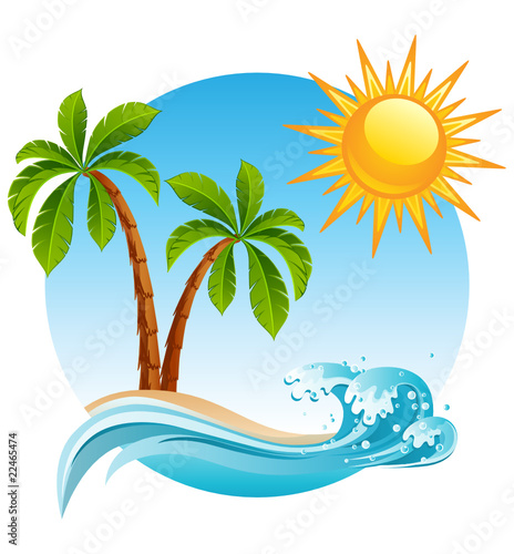 Vector: Tropical island Tropical island