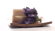 Herbal soap and lavender on tray zoom out - HD