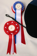 Winners Rosettes with Horse Riding Hat & Whip