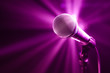 microphone on stage with purple background microphone on stage with purple background