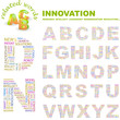 INNOVATION. Vector letter collection. Wordcloud illustration.