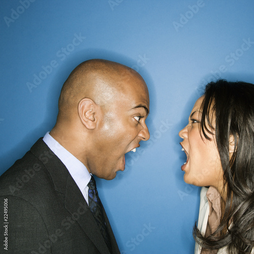Photo: Businesspeople yelling at eachother. Businesspeople yelling at eachother.