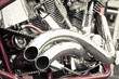 rain soaked chromed motorcycle parts