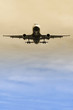 passenger jet on landing approach with gradient coloring passenger jet on landing approach with gradient coloring