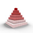 A pyramid of cubes - a 3d image A pyramid of cubes - a 3d image