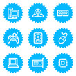 Computer web icons, blue sticker series Computer web icons, blue sticker series