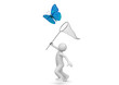Illustration: Lifestyle collection - Catching butterfly with net Lifestyle collection - Catching butterfly with net