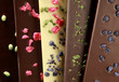 Hand-made chocolate bars (with candied petals)