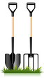 garden fork and spade