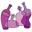 Vector illustration for a wine menu with pink bottle