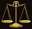 Gold scales on the black background.