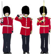 Vector image of three beefeater. England guards. Vector image of three beefeater. England guards.