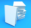 New white book presentation. Isolated on blue. Clean cover New white book presentation. Isolated on blue. Clean cover