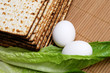 Matzot, eggs and lettuce