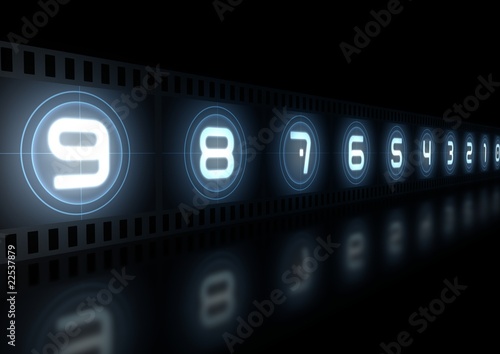 Illustration: Glowing film strip countdown Glowing film strip countdown