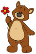 Illustration: Bär, Teddy, Teddybär, Blume, Liebe, verliebt, Muttertag Bär, Teddy, Teddybär, Blume, Liebe, verliebt, Muttertag