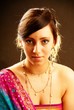 Beautiful indian brunette woman with traditional costume
