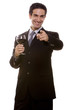 Businessman celebrating