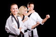 Foto: People in kimono make martial arts exercise People in kimono make martial arts exercise