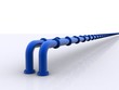 Two blue pipes