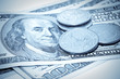 dollars and coins background
