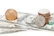 coins and dollars
