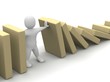 Stopping collaps. 3d rendered illustration.