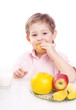 boy with breakfast