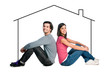 Foto: Young couple dreaming new house Young couple dreaming new house
