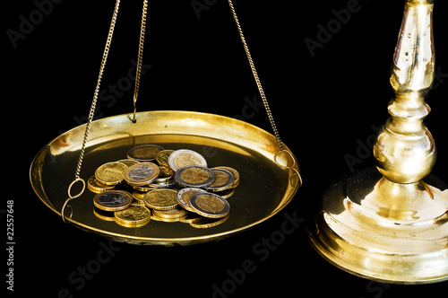Photo: Euros on scales Euros on scales