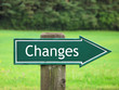 CHANGES road sign