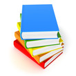 Five colored books isolated on white Five colored books isolated on white