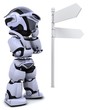 robot at a signpost