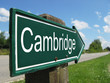 CAMBRIDGE road sign