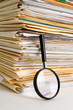 File Stack and Magnifying Glass