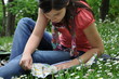 beautiful girl with a city map, travel