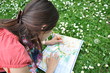 girl reading a map