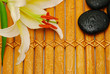 white lily on bamboo