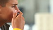 Video: Closeup of smart young guy thinking Closeup of smart young guy thinking