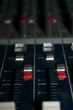 close up image of an audio mixer