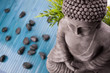 Photo en ligne au meilleur prix Buddha mit Bambus, Massage Steinen und Schale mit Bl�ten