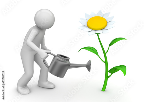 Illustration: Nature collection - Gardener with watering can Nature collection - Gardener with watering can