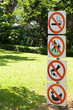 warning sign in the garden warning sign in the garden